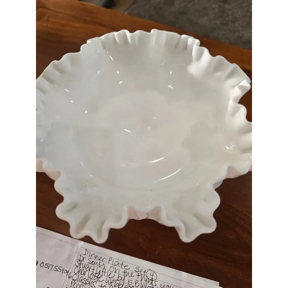 Vintage Hobnail Milk Glass Compote Pedestal Candy Dish
